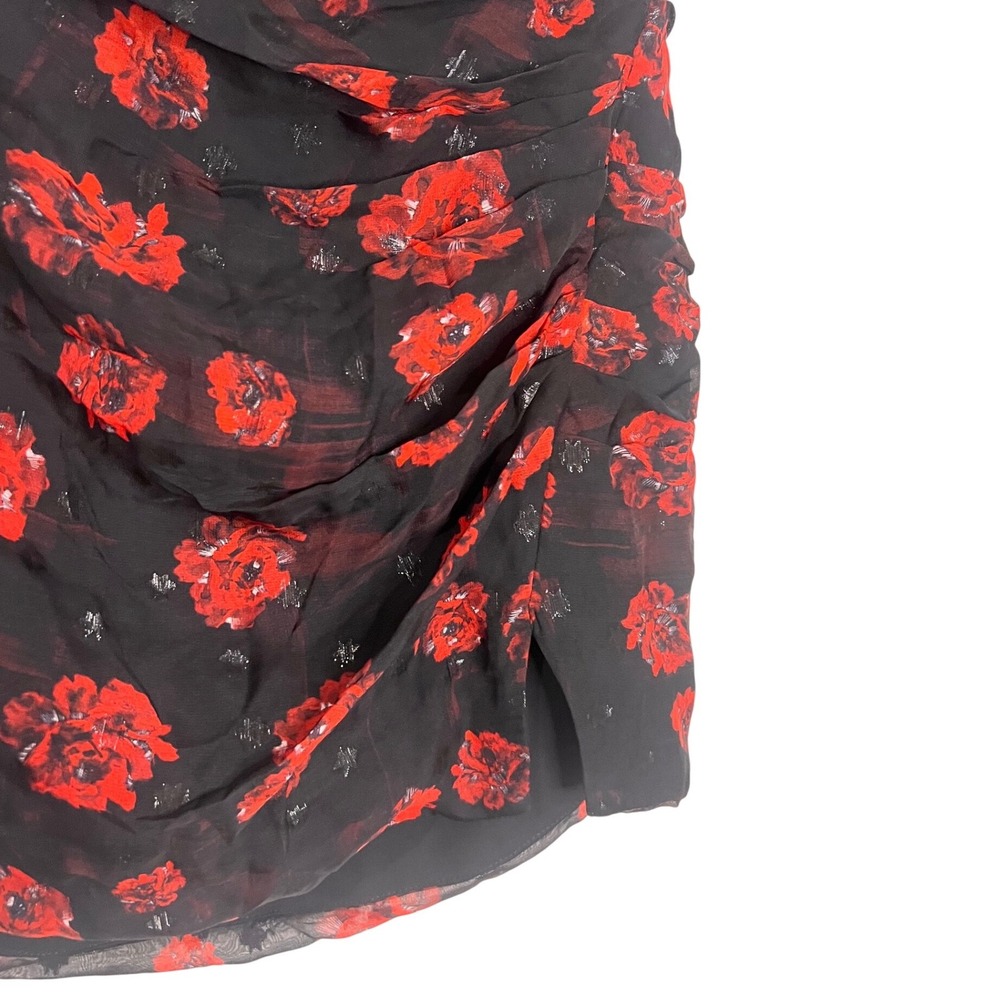 IRO Bootab Roses Black Floral Mini Skirt NWT $546 Sz 36 XS/S - Picture 6 of 9